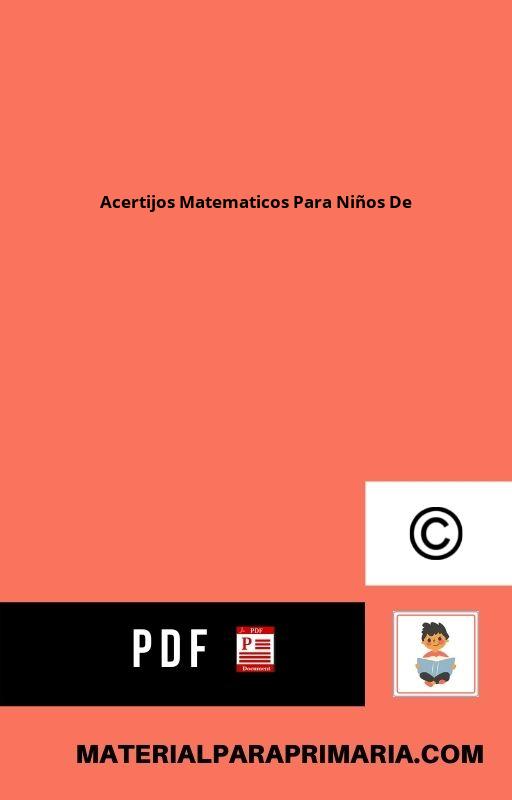 Acertijos Matematicos Para Niños De Primaria PDF