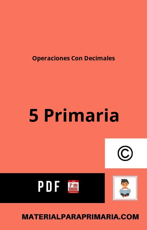 Operaciones Con Decimales 5 Primaria PDF